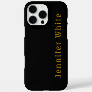 Calligraphy Elegant Retro Gold & Black Name iPhone 16 Pro Max Case