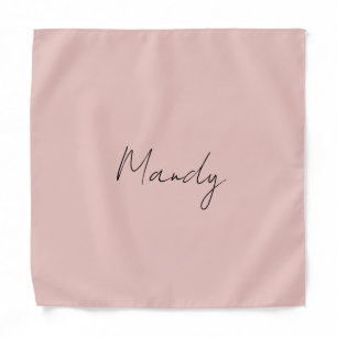 Calligraphy Elegant Rose Gold Plain Simple Name Bandana