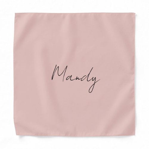 Calligraphy Elegant Rose Gold Plain Simple Name Bandana