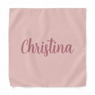 Calligraphy Elegant Rose Gold Plain Simple Name Bandana