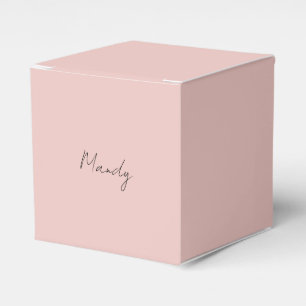 Calligraphy Elegant Rose Gold Plain Simple Name Favor Boxes