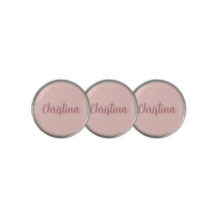 Calligraphy Elegant Rose Gold Plain Simple Name Golf Ball Marker