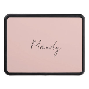 Calligraphy Elegant Rose Gold Plain Simple Name Hitch Cover