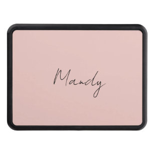Calligraphy Elegant Rose Gold Plain Simple Name Hitch Cover