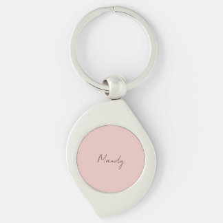 Calligraphy Elegant Rose Gold Plain Simple Name Keychain