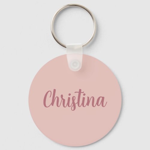 Calligraphy Elegant Rose Gold Plain Simple Name Keychain