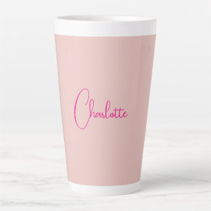 Calligraphy Elegant Rose Gold Plain Simple Name Latte Mug