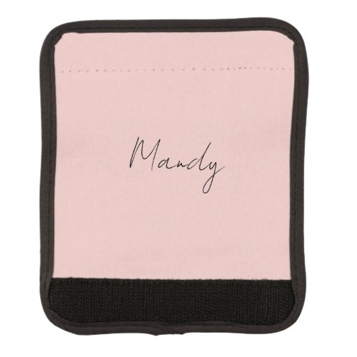 Calligraphy Elegant Rose Gold Plain Simple Name Luggage Handle Wrap