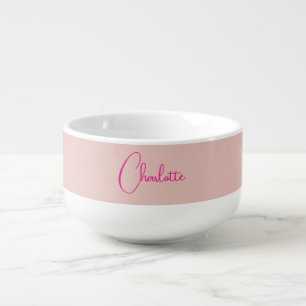 Calligraphy Elegant Rose Gold Plain Simple Name Soup Mug
