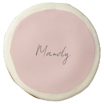 Calligraphy Elegant Rose Gold Plain Simple Name Sugar Cookie by made_in_atlantis at Zazzle