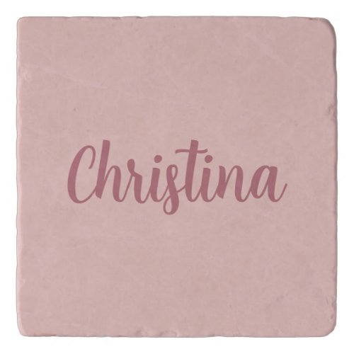 Calligraphy Elegant Rose Gold Plain Simple Name Trivet