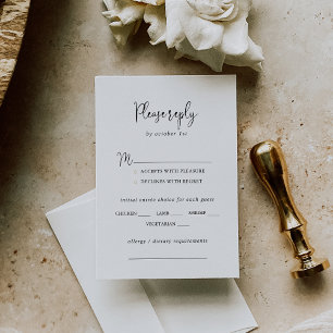 Calligraphy Elegant Script Wedding Menu Choice