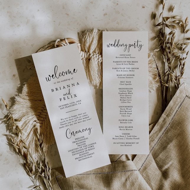 Calligraphy Elegant Script Wedding Program (Creator Uploaded)