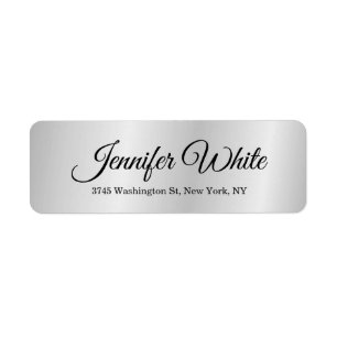 Calligraphy Elegant Silver Grey Bold Retro Label