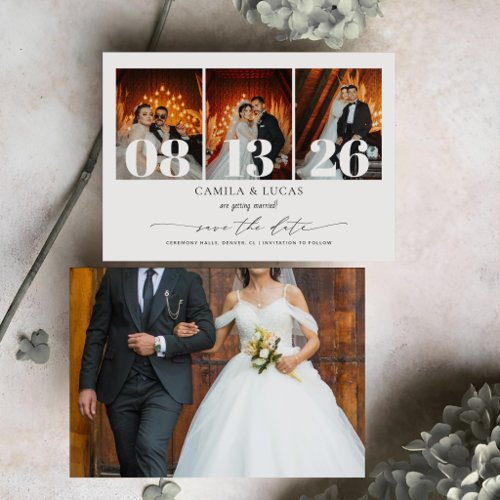 Calligraphy Elegant Text and Photo | Wedding Save The Date