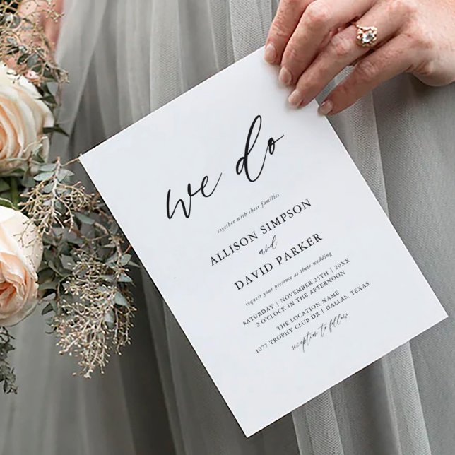 Calligraphy Elegant We Do Wedding Invitation (Creator Uploaded)