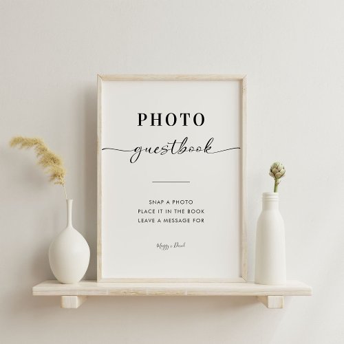 Calligraphy Elegant Wedding Photo Guestbook Sign