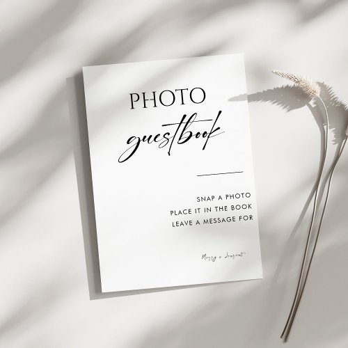 Calligraphy Elegant Wedding Photo Guestbook Sign