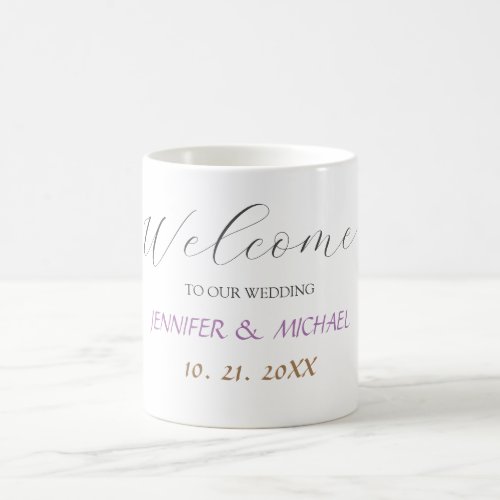 Calligraphy Elegant Welcome Wedding Coffee Mug