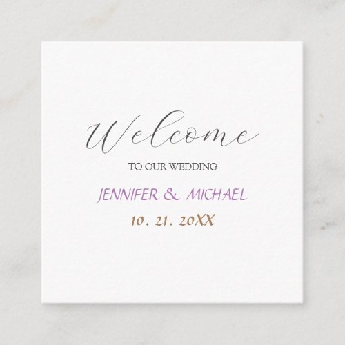 Calligraphy Elegant Welcome Wedding Enclosure Card