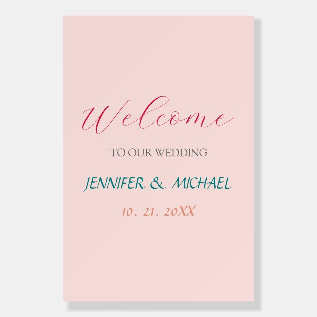 Calligraphy Elegant Welcome Wedding Foam Board (Front)