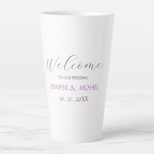 Calligraphy Elegant Welcome Wedding Latte Mug