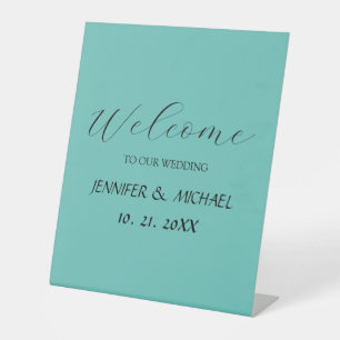 Calligraphy Elegant Welcome Wedding Pedestal Sign