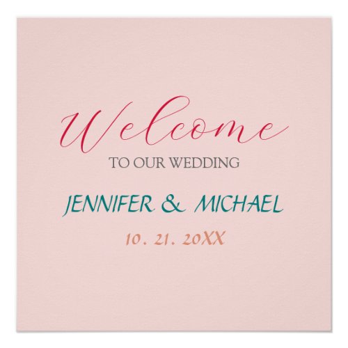 Calligraphy Elegant Welcome Wedding Poster