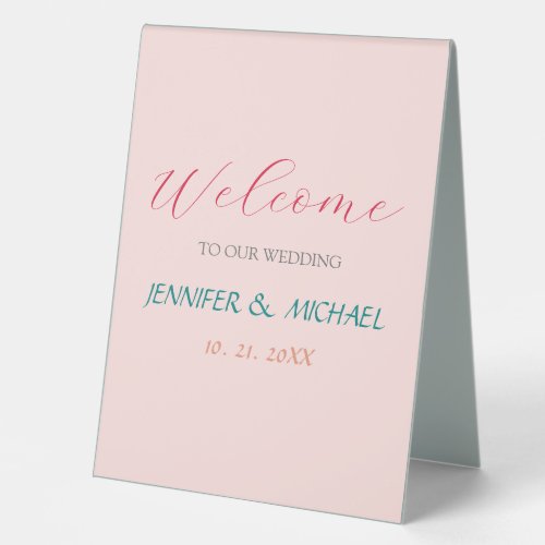 Calligraphy Elegant Welcome Wedding Table Tent Sign