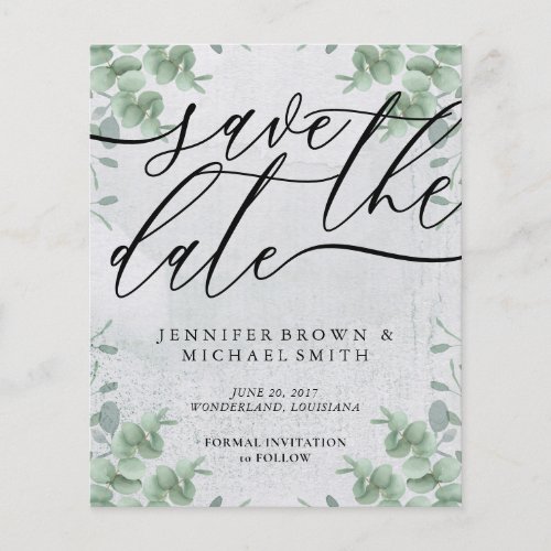 Calligraphy Eucalyptus budget special day Flyer
