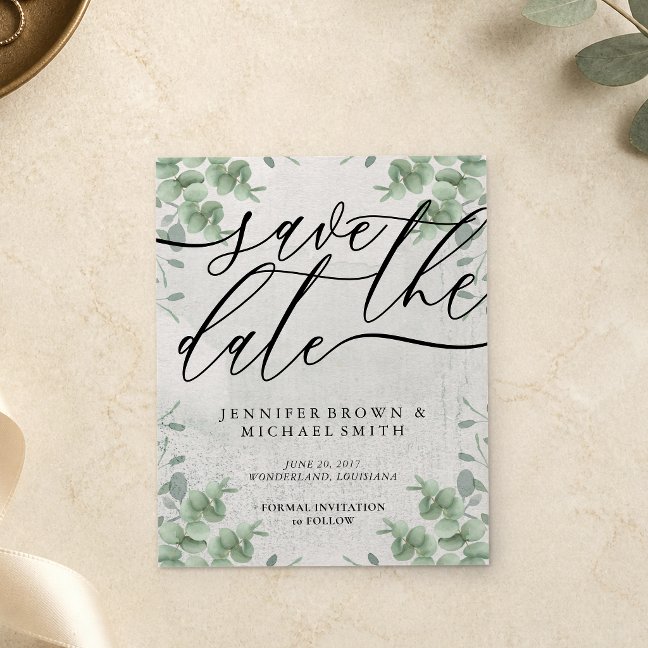 Calligraphy Eucalyptus budget special day Flyer