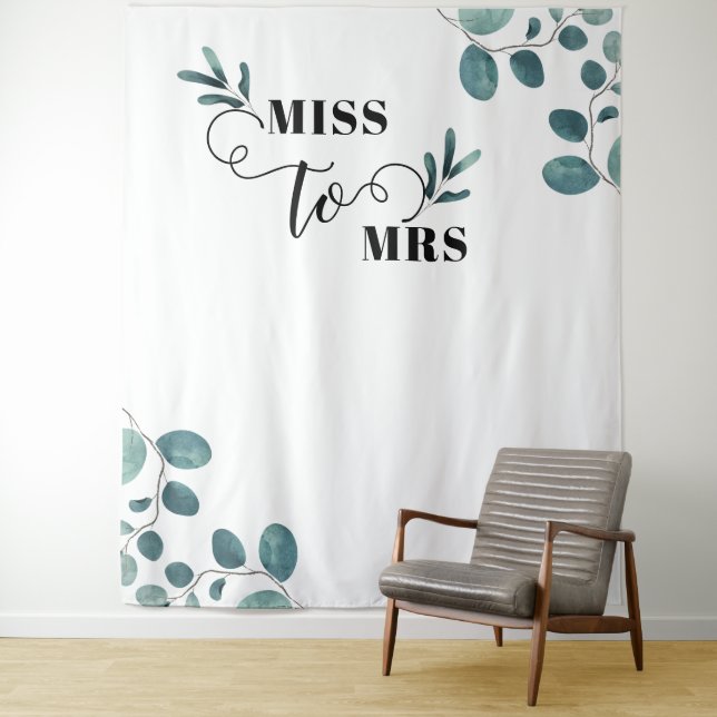 Calligraphy Eucalyptus Garden Photo Booth Backdrop (In Situ)