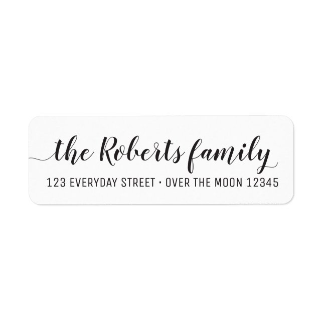 Calligraphy Family Name Simple Modern Rectangular Label (Front)
