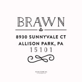 Calligraphy Family Return Address Stamp (Stamp View)