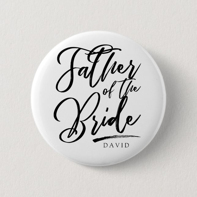 Calligraphy Father of the bride elegant Button (Front)
