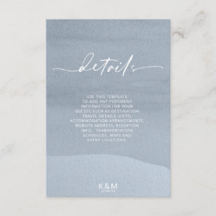 Calligraphy Floral Details Dusty Blue ID771 Enclosure Card