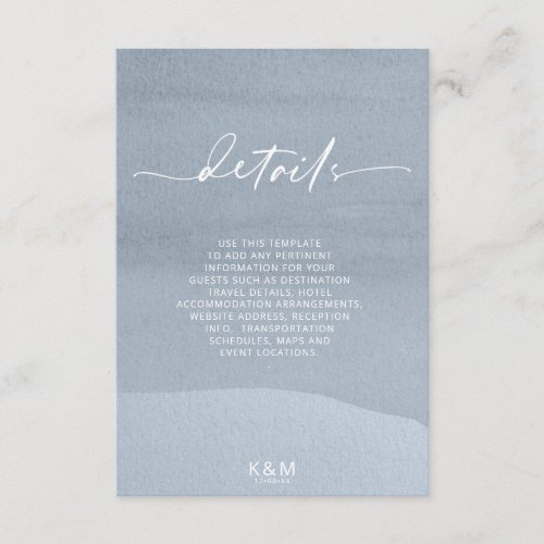 Calligraphy Floral Details Dusty Blue ID771 Enclosure Card