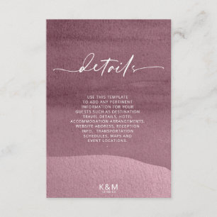 Calligraphy Floral Details Mauve ID771 Enclosure Card