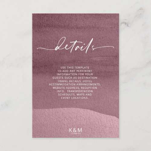 Calligraphy Floral Details Mauve ID771 Enclosure Card