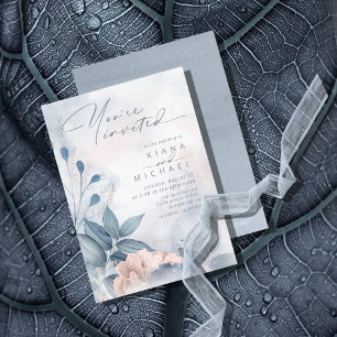 Calligraphy Floral Dusty Blue ID771