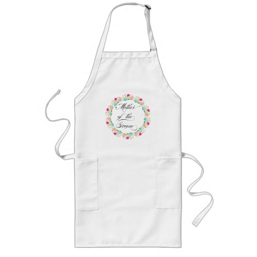 Calligraphy Floral Mother Of The Groom Long Apron
