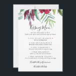 Calligraphy Floral Wedding Kissing Menu Game Card<br><div class="desc">This calligraphy floral wedding kissing menu game card is perfect for a rustic wedding reception. This enchanting hand-painted design features precious purple,  burgundy,  red flowers and green foliage neatly arranged into elegant bouquets.</div>
