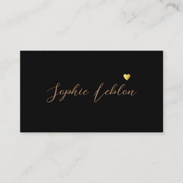 Calligraphy Font Name Romantic Black Calling Card (Front)