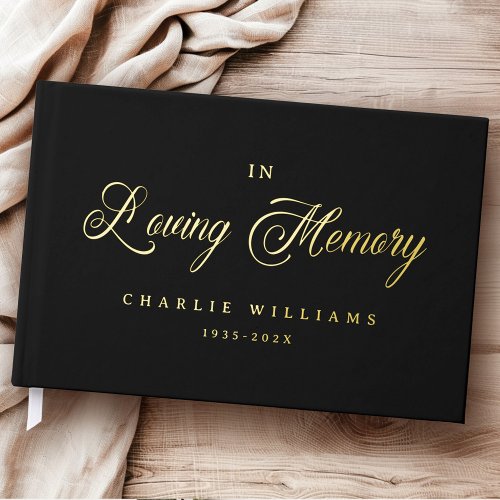 Calligraphy forever in loving memory funeral black
