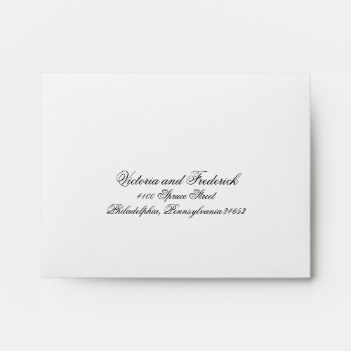 Calligraphy Formal Self Addressed Wedding RSVP Envelope