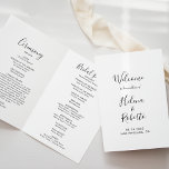 Calligraphy Formal Trifold Wedding Program<br><div class="desc">This calligraphy formal trifold wedding program is perfect to compliment a classic wedding. The design features elegant calligraphy font to embellish your event.</div>