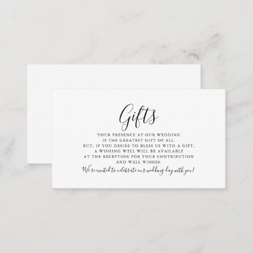 Calligraphy Formal Wedding Gifts  Enclosure Card