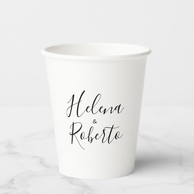 Calligraphy Formal Wedding Paper Cups (Front)