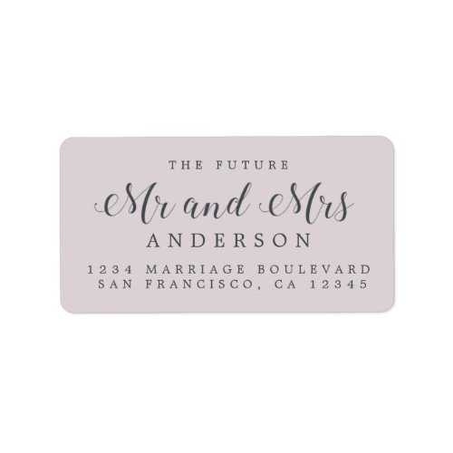 Calligraphy Future Mr Mrs Wedding Return Address Label