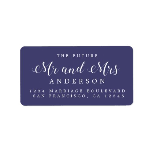 Calligraphy Future Mr Mrs Wedding Return Address Label